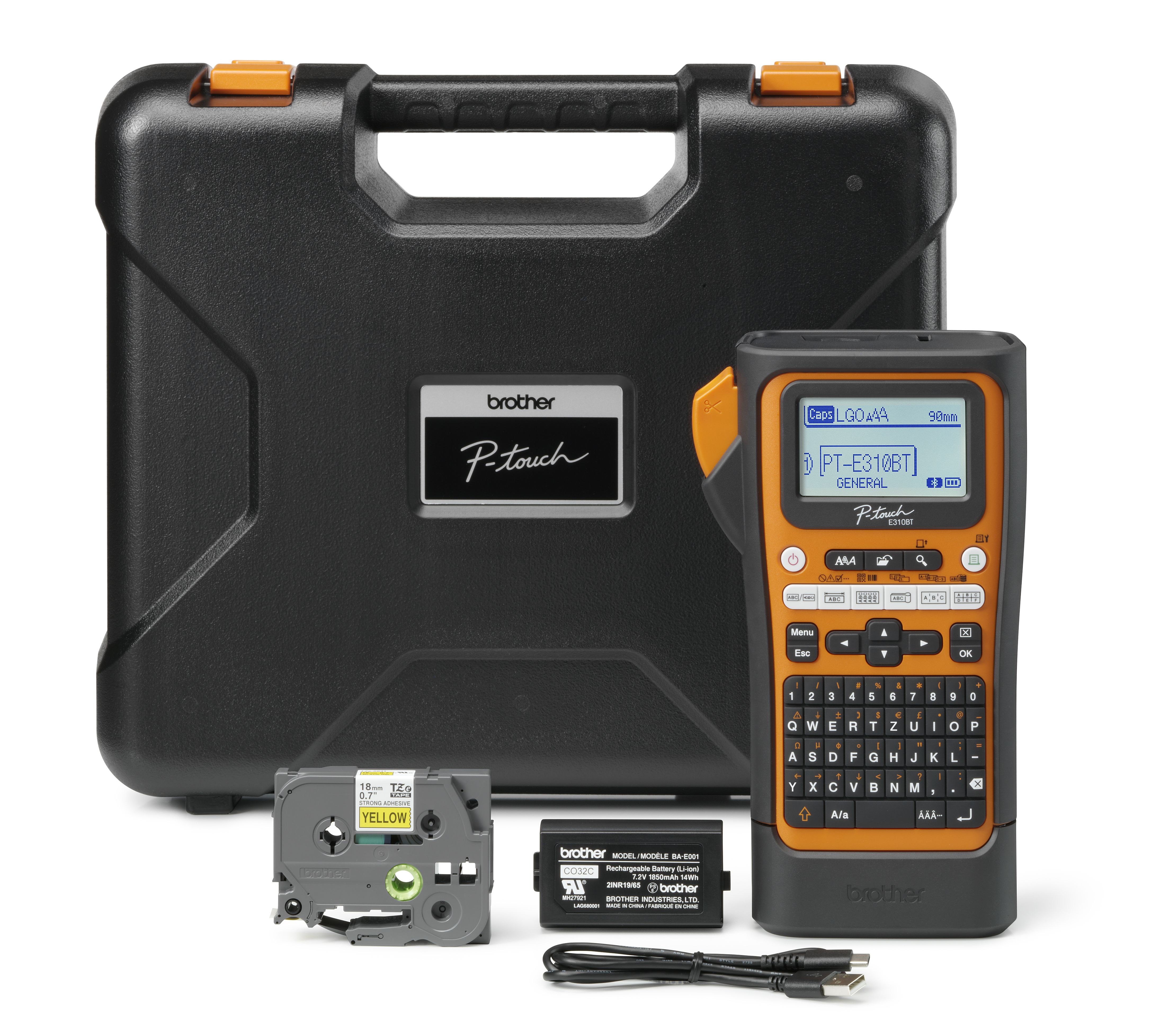 Brother PT-E310BTVP Label Printer - Thermal Transfer, 180x180 DPI, 20 mm/sec, Wired/Wireless, Bluetooth, QWERTY