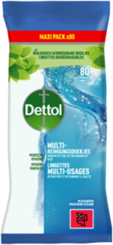 Dettol Power & Fresh Ocean schoonmaakdoekjes - 80 stuks