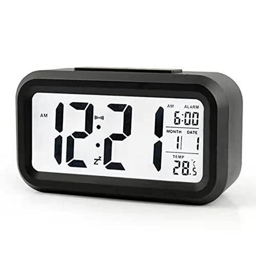 Aiweomi Digitale wekker, reiswekker, werkt op batterijen, groot lcd-display, met nachtlampje, datum en temperatuur, wekker kopen? | Kieskeurig.nl | je kiezen