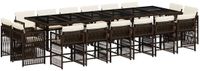vidaXL 17-delige Tuinset met Kussens Poly Rattan Bruin