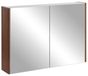 3xE living Armoire de toilette, chêne noyer, 104,6 cm, modèle Elegance | Murale, 104,6 x 14 x 57 cm, 2 portes miroir, 2 étagères, charnières amorties, 2 panneaux MDF 16 mm rainurés, modèle Elegance