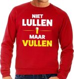 Bellatio Decorations Shoppartners Bv Niet Lullen maar Vullen tekst sweater rood heren S