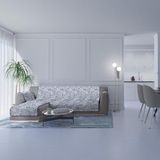 Italian Bed Linen Glamour, antislip bankovertrek met schiereiland SX, donkerblauw, 290 cm