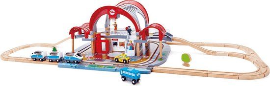 Hape Grand City Station - Houten treinset - Multicolor