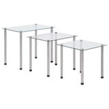 VidaXL 3-delige salontafel set gehard glas transparant