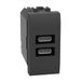 BTICINO Livinglight C+C chargeur, 20 W, 1 module, anthracite, L4192CC