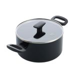 GreenChef, kookpan, 20 cm, 3,11 L, PFAS-vrij, keramische antiaanbaklaag, geschikt voor inductie, vaatwasserbestendig, zwart