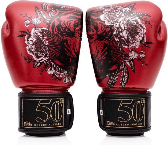 Fairtex Golden Jubilee Premium (Kick)bokshandschoenen - Rood - 10 oz
