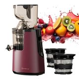 Nebula Grote Slow Juicer Met Koud Persen | Groente- En Fruitmachines | Brede Vultrechter, BPA-Vrij, 45 RPM, Commerciële Motor, Eenvoudig Schoonmaken | Dieprood