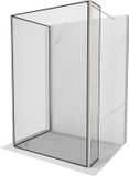 Mexen Kioto paroi de douche Walk-in 140 x 80 x 200 cm, cadre noir, nickel brossé