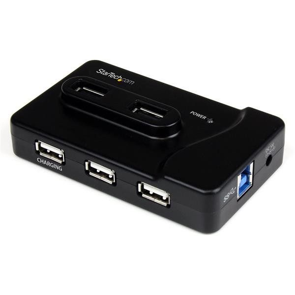 StarTech.com 6-poort USB 3.0/2.0 Combo Hub met Oplaadpoort - Zwart