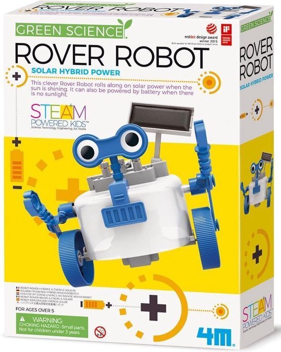 4M KidzLabs rover robot blauw/wit 28 cm
