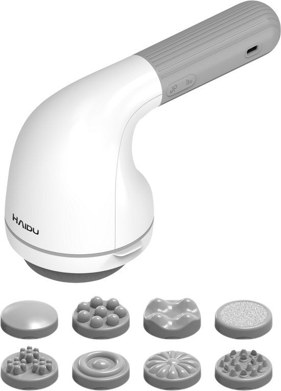 HAIDU Deep Relief Massager – Cellulite Massage Apparaat – Lymfedrainageapparaat – Draadloos en Oplaadbaar - Wit