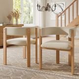 STILVORA Eetkamerstoel 47 x 48 x 72,5 cm - Set Van 2 - Ergonomisch En Comfortabel - Voor Eetkamer En Woonkamer - Beige