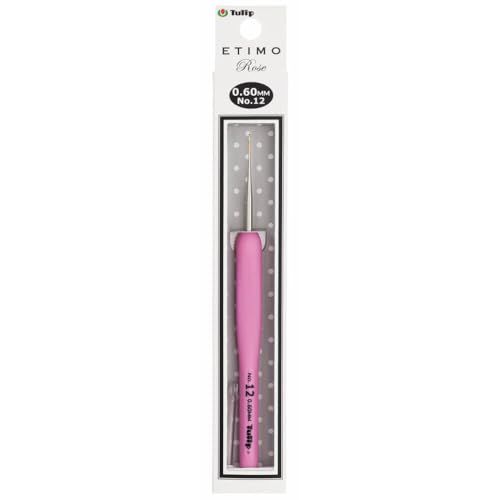 Tulip Etimo Rose crochet hook, steel, soft grip, 0.60 mm, pink – 1 piece