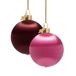 Vondels Christmas Ornaments Burgundy/Pink (Set of 4) (Ø8cm)