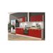 ULTRA Cuisine meuble de cuisine complet avec four et plan de travail inclus L 300 cm - Rouge mat