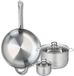 Fackelmann Elo Profi Brillant Set de casseroles - 3 pièces - Acier inoxydable - Gris