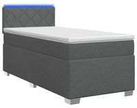 vidaXL Boxspringbed met matras en LED-verlichting, donkergrijs, 100 x 200 cm