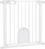 PawHut Huisdierhek ABS, staal 75-82L x 2B x 76H cm Wit