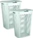 Plasticforte Panier à linge Ventilation - 2x - avec couvercle - Vert menthe - Polypropylène - 51 litres
