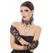 Chaks - 3-delige sieradenset, halsketting, oorbellen en handschoenen | Kostuumaccessoires voor Halloween en carnaval, gothic en Victoriaanse look met kantmotief