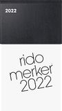 rido/idé 7035013902 tafelkalender merk, 1 pagina = 1 dag, 108 x 201 mm, kunststof omslag, zwart, kalender 2022