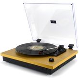Majestic TT 53 platine vinyle vintage 33/45/78 tours, audio sans fil, entrée USB, haut-parleurs intégrés, sortie RCA, bois