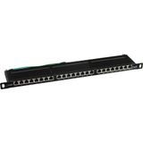 InLine 76224B patch paneel 0.5U RJ-45 Cat6 Zwart