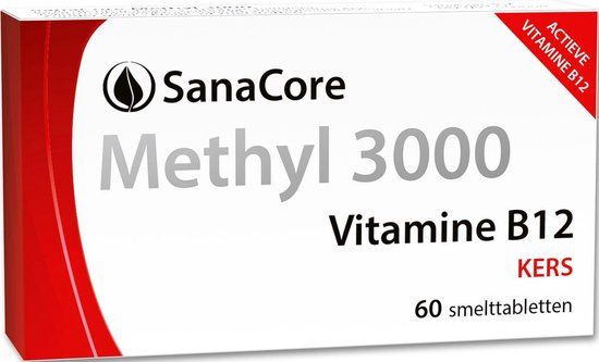 SanaCore Methyl 3000 Vitamine B12 Kers Smelttabletten