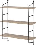 [en.casa] Wandrek Visby met 3 planken 60x23,5x63,5 cm houtkleurig