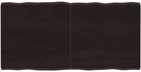 vidaXL Tafelblad natuurlijke rand 120x60x(2-4)cm eikenhout donkerbruin
