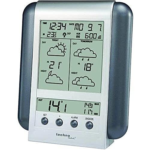 technoline Meteotronic weerstation WM 5412, zilver, 2-delig bestaande uit station en sensor, 13,5 x 2,8 x 16,6 cm