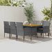 vidaXL 7-delige Tuinset poly rattan grijs