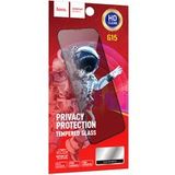 HOCO G15 Protecteur d'écran de confidentialité pour Apple iPhone 16 Pro, Verre trempé, Colle complète, 5D