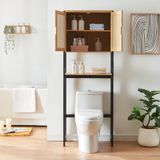 en.casa Toilet ombouwkast Tervola 172x63x27 cm zwart en naturel
