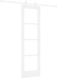 vidaXL Schuifdeur 61 x 198,5 cm massief grenenhout en glas wit