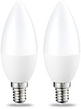 Amazon Basics LED E14 kleine Edison schroef kaars gloeilamp, 6 W (gelijk aan 40 W), warm wit, dimbaar - Pack van 2 stuks
