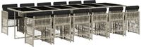 vidaXL 13-delige Tuinset met Kussens Poly Rattan Lichtgrijs