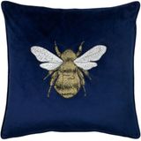 Riva Home Kekke Kussens - Hortus Bee Kussenhoes - Navy - 50x50 cm