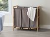 ATHAN Trieur à linge 3 compartiments gris
