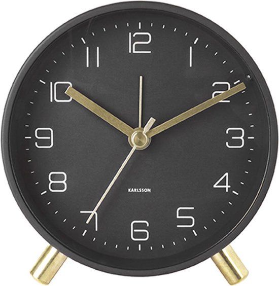 Karlsson Lofty Alarm Clock - Black - Ø 11cm
