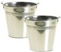 Duif International Petit seau en zinc - 2x - argent - 15 cm haut - métal - pot de fleurs - pot de plantes