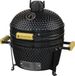 KitchenBrothers Kamado BBQ - Barbecue à charbon de bois de 16 pouces - 34⌀ cm - Sans PFAS - Ensemble de luxe - Barbecue œuf avec accessoires - Cadeau de fête des pères - Noir