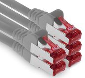 1aTTack.de 7,5m CAT6 LAN-netwerkkabel RJ45 1000 Mbit, 5 stuks - grijs