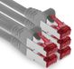 1aTTack.de 7,5m CAT6 LAN-netwerkkabel RJ45 1000 Mbit, 5 stuks - grijs
