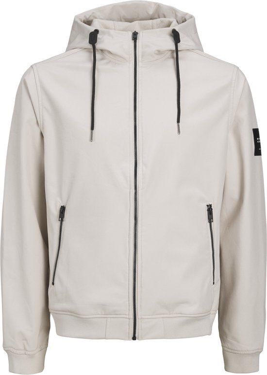 JACK&JONES JJEBASIC SOFTSHELL HOOD NOOS Heren Jas - Moonbeam - Maat XL