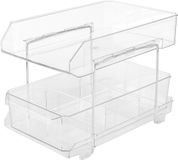 Unyqoos® Organiseur en acrylique transparent à deux niveaux pour cuisine et salle de bain
