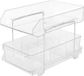 Unyqoos® Organiseur en acrylique transparent à deux niveaux pour cuisine et salle de bain