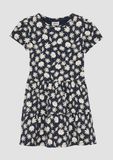 s.Oliver Jurk met all-over print, pofmouwen en plooien voor baby meisje